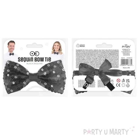 mucha imprezowa na urodziny sylwestra karnawal czarna cekinowa partypal