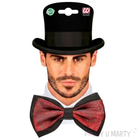 muszka halloween vintage czarno bordowa widmann