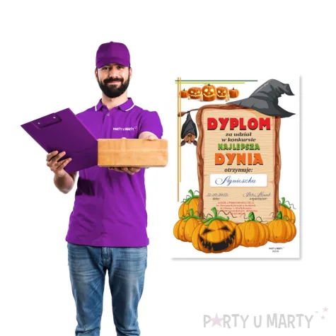 nagroda dyplom na halloween dzien dyni za udzial w konkursie najlepsza dynia pamiatka a5