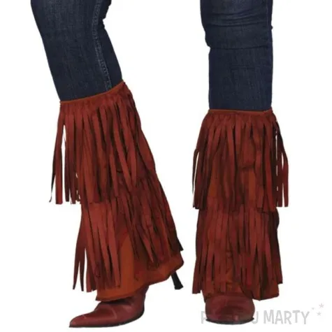 nakladki na buty indianskie fredzle brazowe guirca