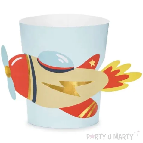 nakladki na kubki samolot blyskawica partydeco 6 szt