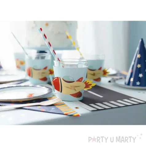 nakladki na kubki samolot blyskawica partydeco 6 szt
