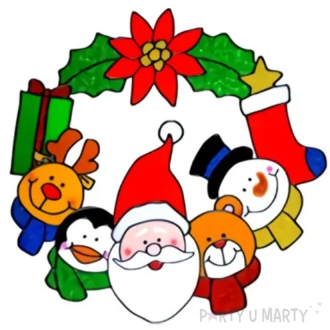 naklejka na okno boze narodzenie mikolaj balwan renifer widmann