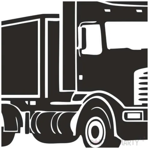 naklejka samochodowa ciezarowka tir 13 x 8 cm czarna