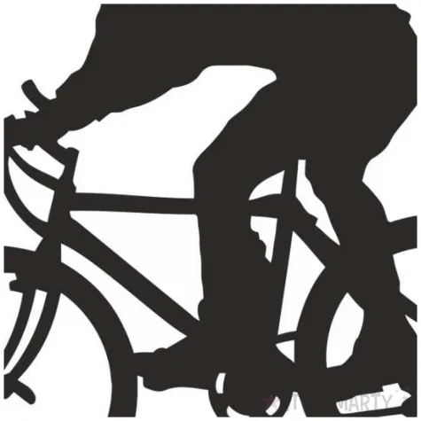 naklejka samochodowa kolarzowka z rowerzysta 13 x 11 5 cm czarna