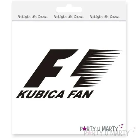 naklejka samochodowa kubica fan 14x6 cm czarna