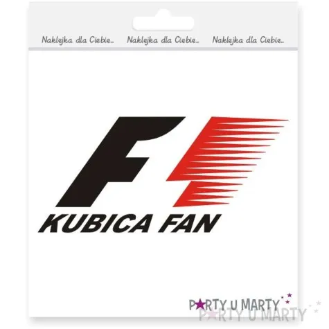 naklejka samochodowa kubica fan 14x6 cm czarno czerwona