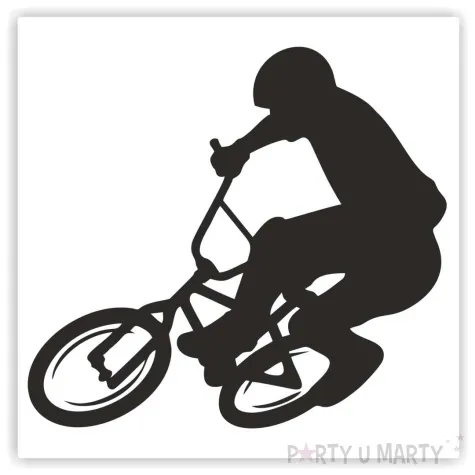naklejka samochodowa rower z rowerzysta 13 x 12 cm czarna