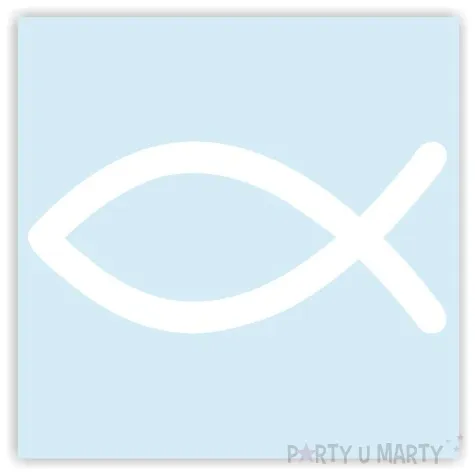 naklejka samochodowa ryba symbol religijny 13 x 6 cm biala