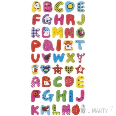 naklejki alfabet literki mix titanum 45 szt