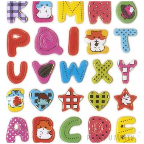 naklejki alfabet literki mix titanum 45 szt