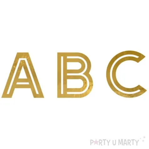 naklejki alfabet literki zloty partydeco 52 szt