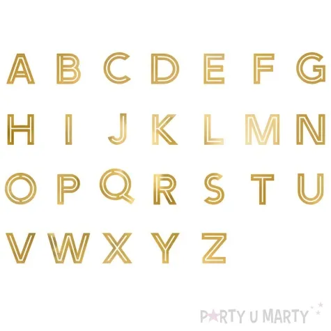 naklejki alfabet literki zloty partydeco 52 szt