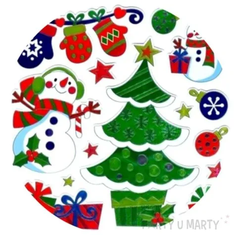 naklejki balwanek i choinka holograficzne arpex arkusz