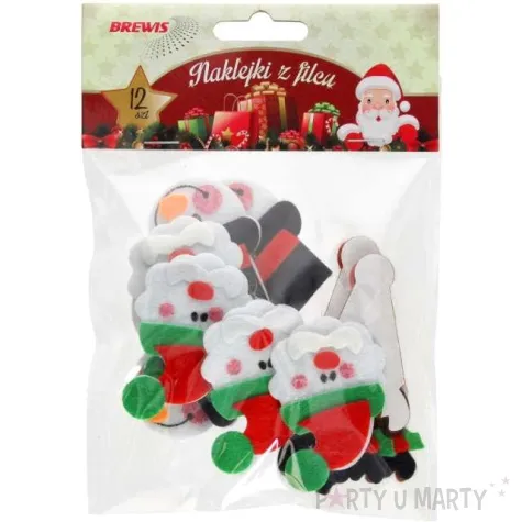 naklejki balwanki i mikolaje filcowe brewis 12 szt