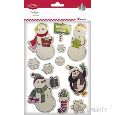 naklejki balwanki i sniezynki mix titanum 11 szt