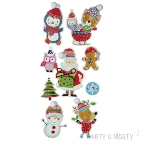 naklejki balwanki swiateczne mix titanum 10 szt