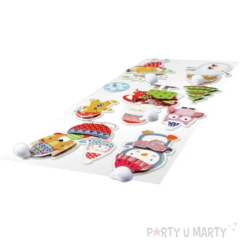 naklejki balwanki swiateczne mix titanum 10 szt