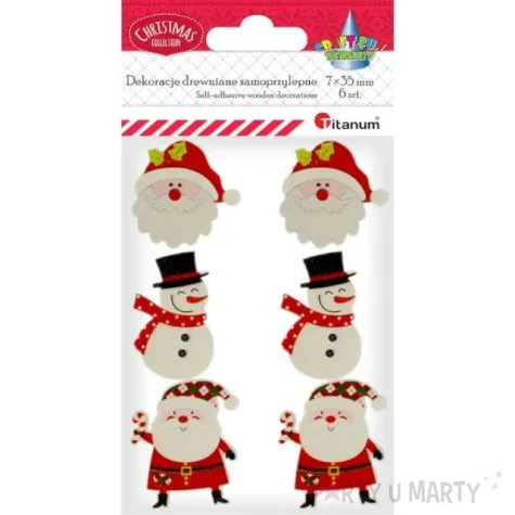 naklejki boze narodzenie balwanek i swiety mikolaj titanum 6 szt
