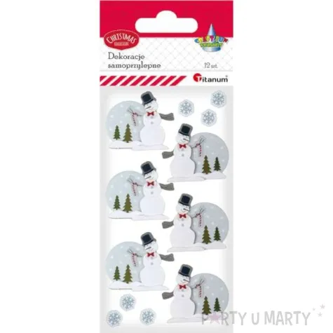 naklejki boze narodzenie balwanki titanum 12 szt
