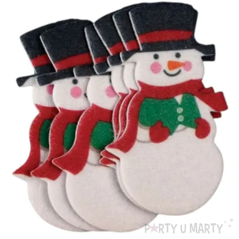 naklejki boze narodzenie balwanki w kapeluszu titanum 6 szt