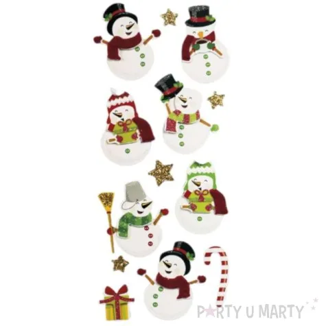 naklejki boze narodzenie balwanki w szlaiku titanum 12 szt