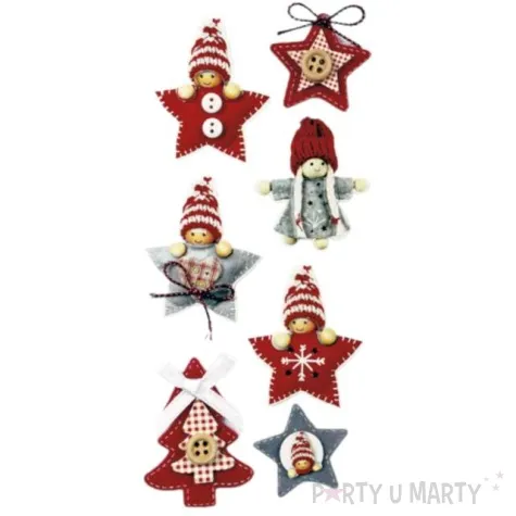 naklejki boze narodzenie lalka z gwiazdkami titanum 7 szt