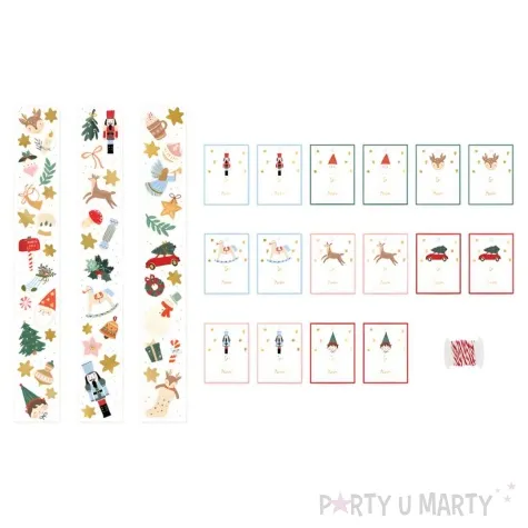 naklejki boze narodzenie mix partydeco 52 szt