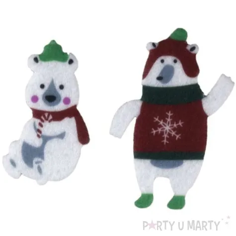 naklejki boze narodzenie niedzwiedz polarny w szaliku titanum 6 szt