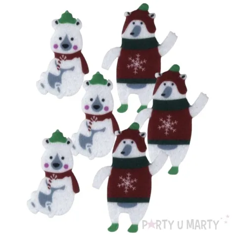 naklejki boze narodzenie niedzwiedz polarny w szaliku titanum 6 szt