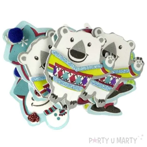 naklejki boze narodzenie renifery i niedzwiedzie titanum 12 szt