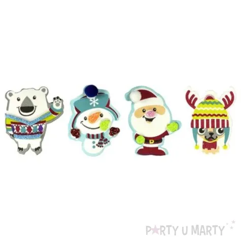 naklejki boze narodzenie renifery i niedzwiedzie titanum 12 szt