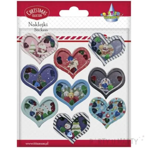 naklejki boze narodzenie serce swietego mikolaja titanum 9 szt