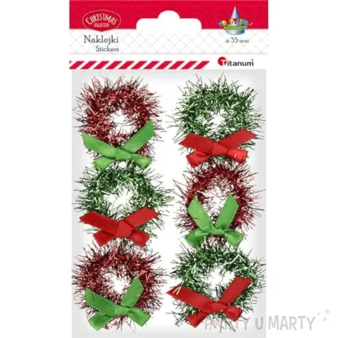 naklejki boze narodzenie stroik titanum 6 szt