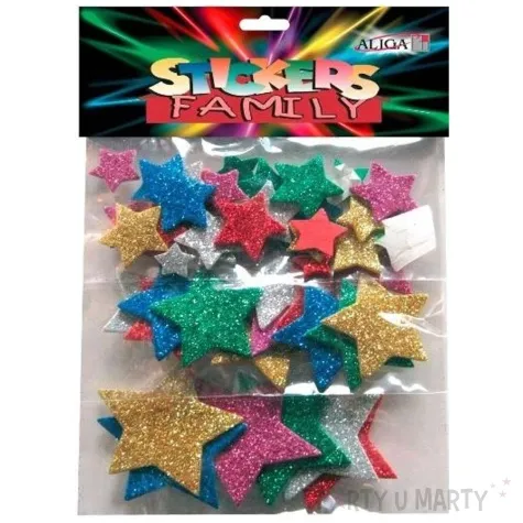 naklejki brokatowe gwiazdki mix aliga