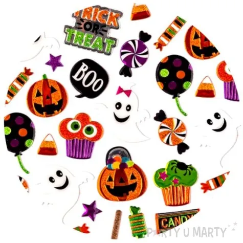 naklejki brokatowe halloween duszki i dynie mix carnival toys