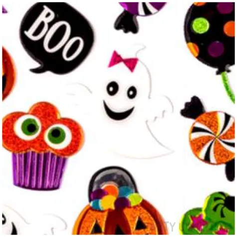 naklejki brokatowe halloween duszki i dynie mix carnival toys