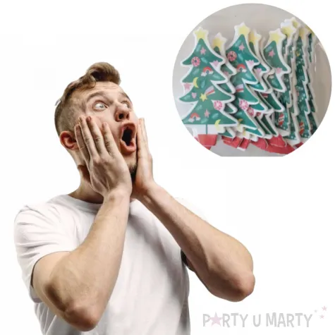 naklejki choinki duze piankowe z brokatem brewis 12 szt