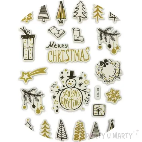 naklejki choinki glamour zloto czarne titanum 23 szt