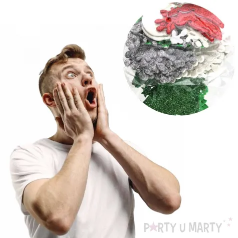 naklejki choinki i sniezynki piankowe z brokatem brewis 48 szt