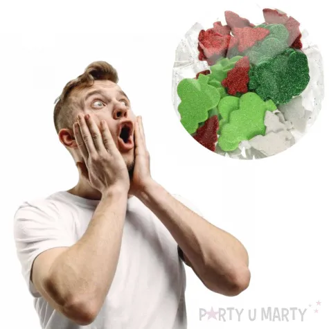 naklejki choinki mix piankowe z brokatem brewis 50 szt