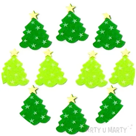naklejki choinki zielone filcowe brewis 10 szt