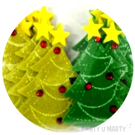 naklejki choinki zielone filcowe brewis 12 szt