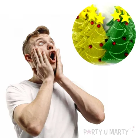 naklejki choinki zielone filcowe brewis 12 szt