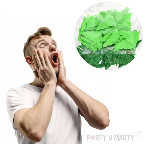 naklejki choinki zielone piankowe z brokatem brewis 50 szt