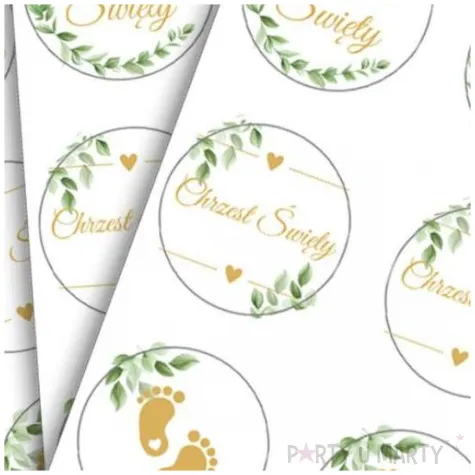 naklejki chrzest swiety bialy partycollection 18 szt