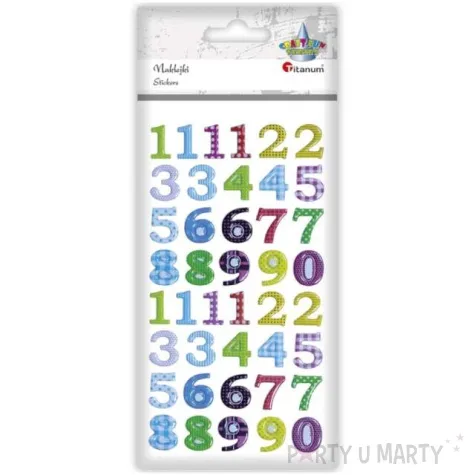 naklejki cyferki liczby mix titanum 42 szt