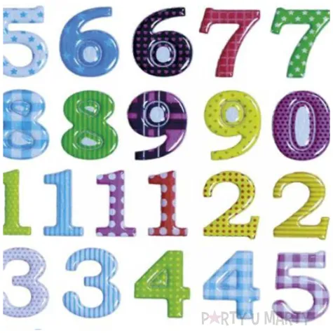 naklejki cyferki liczby mix titanum 42 szt