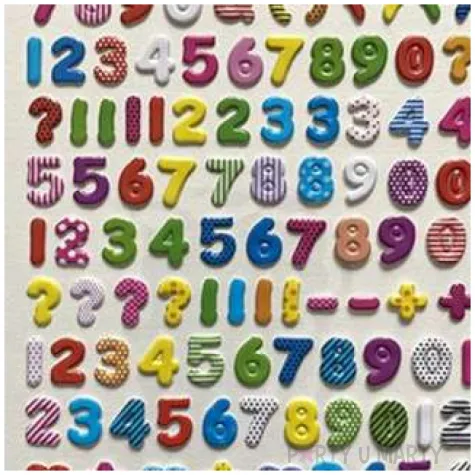 naklejki cyfry i znaki foliowe mix titanum ok 1 cm 162 szt