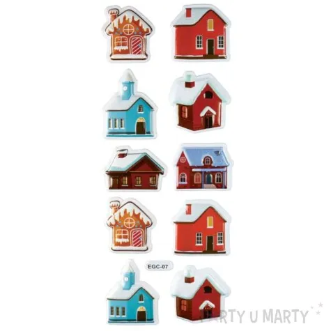 naklejki domki swiateczne mix titanum 10 szt